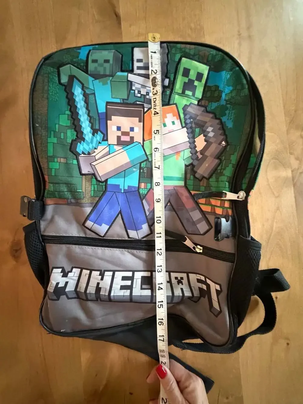 Minecraft 16-Inch Steve and Alex Mobs Graphic School Backpack